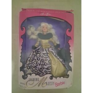 VINTAGE 1996 EVENING MAJESTY BARBIE DOLL #17235 Purple Gold Black Gown NRFB
